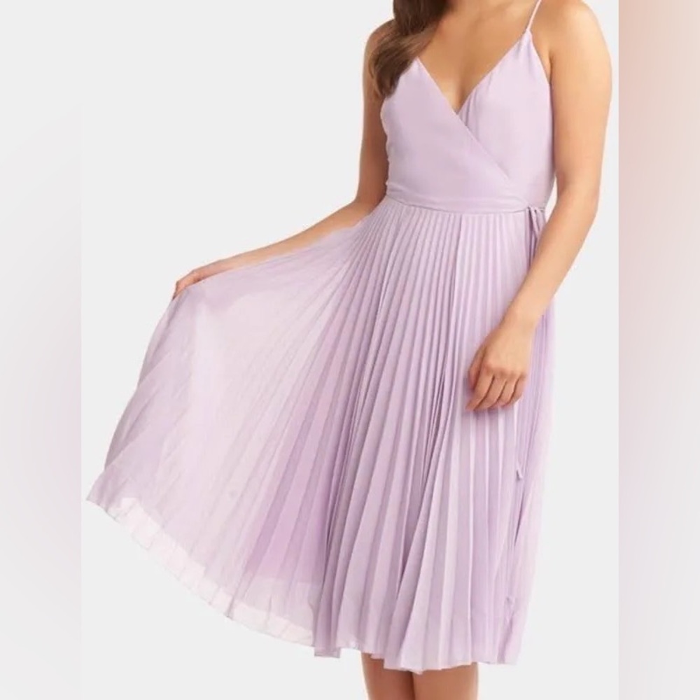 Tart Lavender Fit & Flare Cocktail Evening Midi Dress